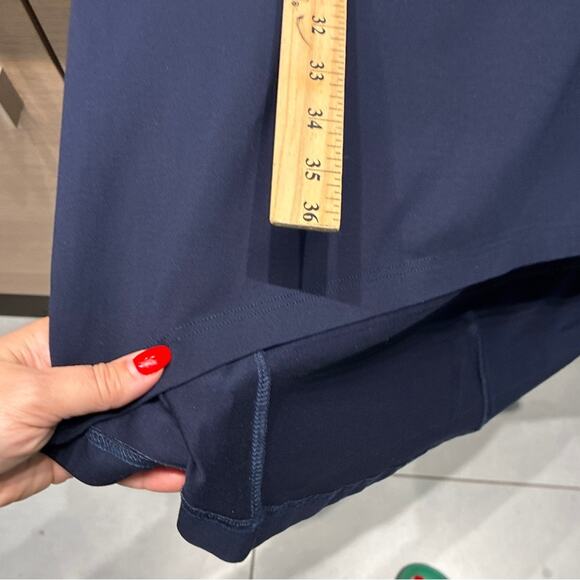 Carven Navy Blue Long Sleeve Exposed Stitching Midi Dress XS - Picture 7 of 8